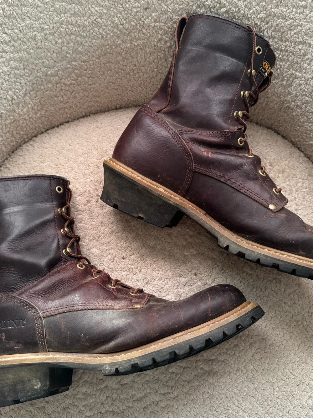 Carolina 821 Logger Work Boots Men’s 15D Brown Soft Toe EH Leather